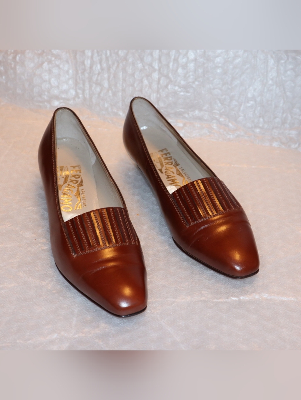 Salvatore Ferragamo brown leather Flats Size 4.5 B - Picture 4 of 8